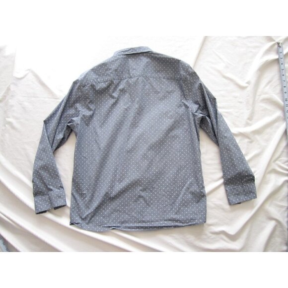 Men's A-Frame Regular Cotton Button Up Polka Dot Long Sleeve Shirt Sz L (MT195) - Picture 7 of 8